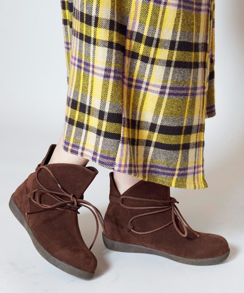 チャイハネ（チャイハネ）の「【チャイハネ】シンプルショートブーツ（ブーツ・レディース・ブラウン/レッド/グリーン/ネイビー/キャメル・MEDIUM/LARGE）」の2枚目の写真