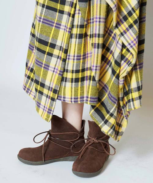 チャイハネ（チャイハネ）の「【チャイハネ】シンプルショートブーツ（ブーツ・レディース・ブラウン/レッド/グリーン/ネイビー/キャメル・MEDIUM/LARGE）」の10枚目の写真