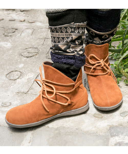 チャイハネ（チャイハネ）の「【チャイハネ】シンプルショートブーツ（ブーツ・レディース・ブラウン/レッド/グリーン/ネイビー/キャメル・MEDIUM/LARGE）」の4枚目の写真