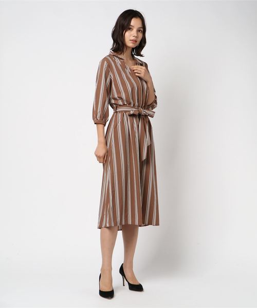 Right On ライトオン の Back Number マルチストライプシャツワンピース ワンピース Wear