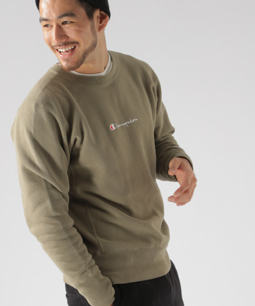 Champion（チャンピオン）の「【Champion(チャンピオン)】リバースウィーブクルーネックスウェットシャツ（スウェット・メンズ・ベージュ/オリーブ/サックスブルー/ピンク・MEDIUM/LARGE）」の3枚目の写真