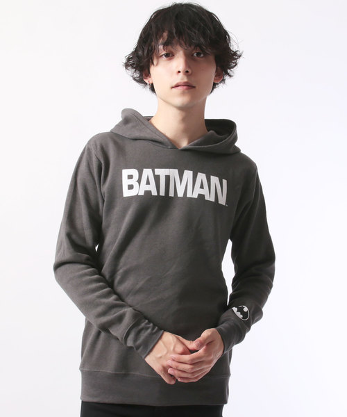 SHISKY(シスキー)の「BATMAN パイル起毛 ロゴパーカー(パーカー・メンズ・チャコール/杢グレー/ブラック・M/L)」の3枚目の写真