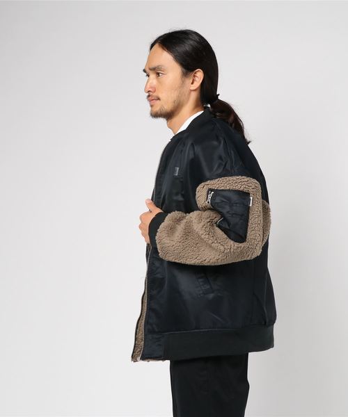 #Re:room（リルーム）の「ボアスウィッチングビッグMA-1（MA-1・メンズ・ブラック/グレー/カーキ・SMALL/MEDIUM）」の11枚目の写真