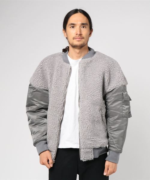 #Re:room（リルーム）の「ボアスウィッチングビッグMA-1（MA-1・メンズ・ブラック/グレー/カーキ・SMALL/MEDIUM）」の19枚目の写真