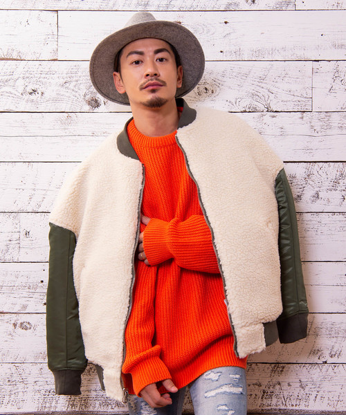 #Re:room（リルーム）の「ボアスウィッチングビッグMA-1（MA-1・メンズ・ブラック/グレー/カーキ・SMALL/MEDIUM）」の21枚目の写真