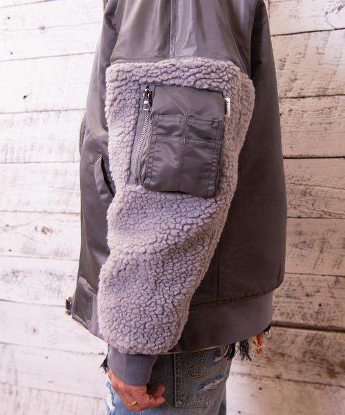 #Re:room（リルーム）の「ボアスウィッチングビッグMA-1（MA-1・メンズ・ブラック/グレー/カーキ・SMALL/MEDIUM）」の18枚目の写真