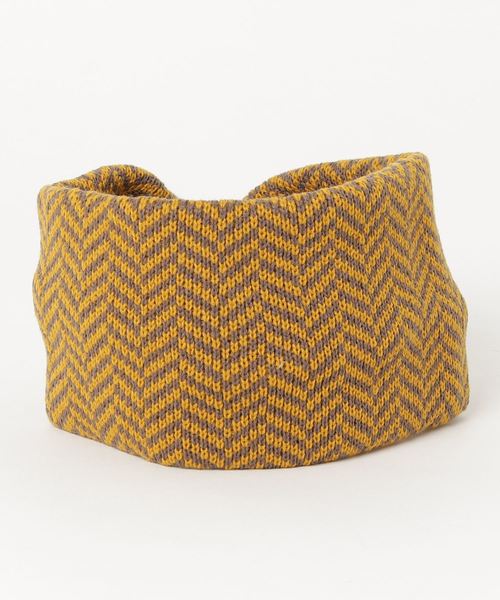 チャイハネ（チャイハネ）の「【チャイハネ】ジオメ柄ニットヘアバンド（ヘアバンド・レディース・ブラック/レッド/イエロー・FREE）」の6枚目の写真