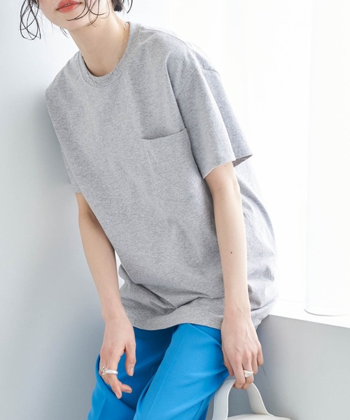 GILDAN（ギルダン）の「GILDAN ギルダン スーパービッグシルエット ポケット付き半袖Tシャツ（Tシャツ/カットソー・レディース・ホワイト/グリーン系その他/マルーン/チャコール/オレンジ/ライトブルー/サンドベージュ/ネイビー/グレー/ブラック/グリーン系その他2/アッシュグレー/ロイヤルブルー・L/XL/M）」の5枚目の写真