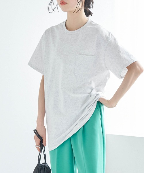 GILDAN（ギルダン）の「GILDAN ギルダン スーパービッグシルエット ポケット付き半袖Tシャツ（Tシャツ/カットソー・レディース・ホワイト/グリーン系その他/マルーン/チャコール/オレンジ/ライトブルー/サンドベージュ/ネイビー/グレー/ブラック/グリーン系その他2/アッシュグレー/ロイヤルブルー・L/XL/M）」の4枚目の写真