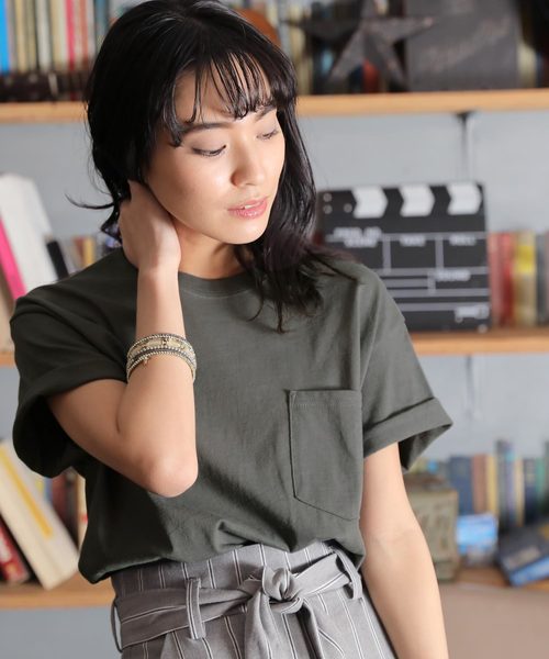 GILDAN（ギルダン）の「GILDAN ギルダン スーパービッグシルエット ポケット付き半袖Tシャツ（Tシャツ/カットソー・レディース・ホワイト/グリーン系その他/マルーン/チャコール/オレンジ/ライトブルー/サンドベージュ/ネイビー/グレー/ブラック/グリーン系その他2/アッシュグレー/ロイヤルブルー・L/XL/M）」の16枚目の写真