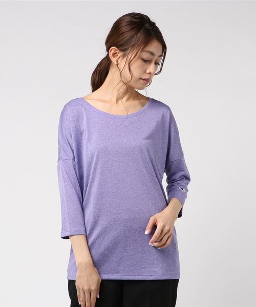 Champion（チャンピオン）の「【Champion/チャンピオン】レディース C VAPOR アクティブスタイル 4/5スリーブ【8分袖】Tシャツ（Tシャツ/カットソー・レディース・ミント/バイオレット/ブラック/フレッシュイエロー/ネイビー/ホワイト/チャコール/オレンジ系その他・LARGE/MEDIUM）」の7枚目の写真