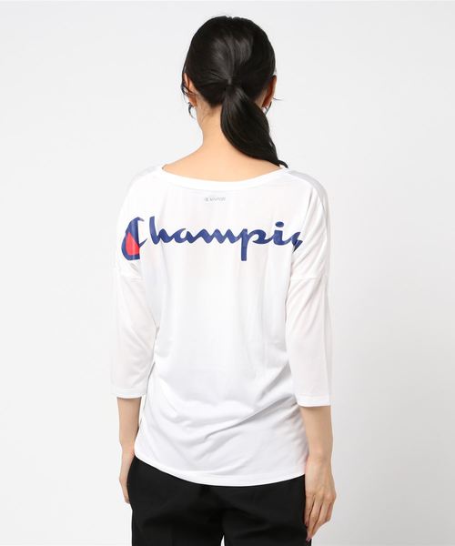 Champion（チャンピオン）の「【Champion/チャンピオン】レディース C VAPOR アクティブスタイル 4/5スリーブ【8分袖】Tシャツ（Tシャツ/カットソー・レディース・ミント/バイオレット/ブラック/フレッシュイエロー/ネイビー/ホワイト/チャコール/オレンジ系その他・LARGE/MEDIUM）」の16枚目の写真