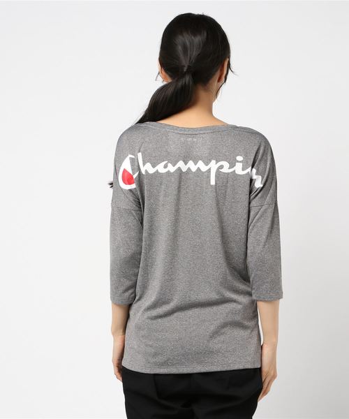 Champion（チャンピオン）の「【Champion/チャンピオン】レディース C VAPOR アクティブスタイル 4/5スリーブ【8分袖】Tシャツ（Tシャツ/カットソー・レディース・ミント/バイオレット/ブラック/フレッシュイエロー/ネイビー/ホワイト/チャコール/オレンジ系その他・LARGE/MEDIUM）」の9枚目の写真