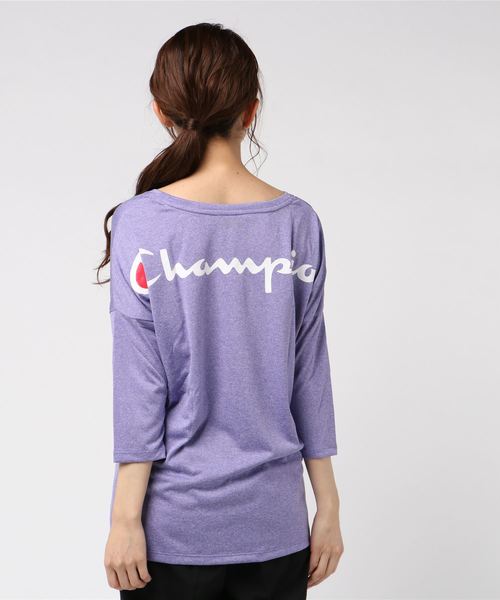 Champion（チャンピオン）の「【Champion/チャンピオン】レディース C VAPOR アクティブスタイル 4/5スリーブ【8分袖】Tシャツ（Tシャツ/カットソー・レディース・ミント/バイオレット/ブラック/フレッシュイエロー/ネイビー/ホワイト/チャコール/オレンジ系その他・LARGE/MEDIUM）」の14枚目の写真