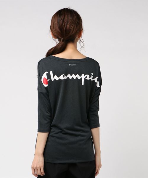 Champion（チャンピオン）の「【Champion/チャンピオン】レディース C VAPOR アクティブスタイル 4/5スリーブ【8分袖】Tシャツ（Tシャツ/カットソー・レディース・ミント/バイオレット/ブラック/フレッシュイエロー/ネイビー/ホワイト/チャコール/オレンジ系その他・LARGE/MEDIUM）」の17枚目の写真