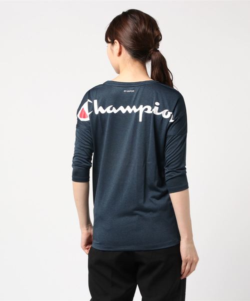 Champion（チャンピオン）の「【Champion/チャンピオン】レディース C VAPOR アクティブスタイル 4/5スリーブ【8分袖】Tシャツ（Tシャツ/カットソー・レディース・ミント/バイオレット/ブラック/フレッシュイエロー/ネイビー/ホワイト/チャコール/オレンジ系その他・LARGE/MEDIUM）」の13枚目の写真