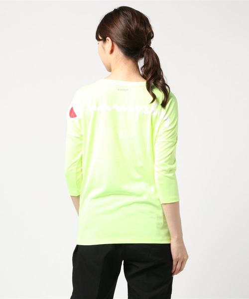 Champion（チャンピオン）の「【Champion/チャンピオン】レディース C VAPOR アクティブスタイル 4/5スリーブ【8分袖】Tシャツ（Tシャツ/カットソー・レディース・ミント/バイオレット/ブラック/フレッシュイエロー/ネイビー/ホワイト/チャコール/オレンジ系その他・LARGE/MEDIUM）」の15枚目の写真