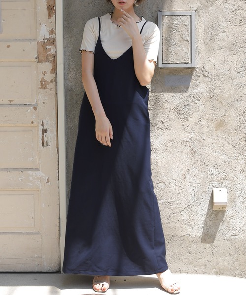 Girly Doll（ガーリードール）の「キャミサロペット キャミワンピース オールインワン ロング丈（ワンピース・レディース・ブラック/ベージュ/グレー/カーキ/ブラック系その他/グレー系その他/ベージュ系その他/グリーン系その他/ネイビー/キャメル/イエロー系その他/ブルー系その他/グリーン系その他2/グリーン系その他3/ブルー系その他2/ブラウン系その他/モカ/ダークネイビー/ブラウン系その他2/ブラウン系その他3/ベージュ系その他2/ベージュ系その他3・FREE）」の19枚目の写真