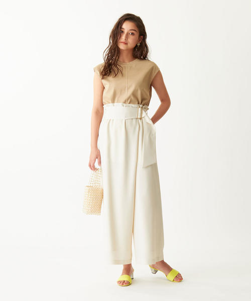 EMMEL REFINES（エメルリファインズ）の「SMF 配色ステッチ クルーネックプルオーバー（タンクトップ・レディース・ホワイト/ベージュ/ネイビー・FREE）」の15枚目の写真