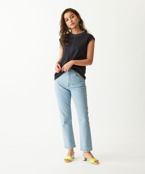 EMMEL REFINES（エメルリファインズ）の「SMF 配色ステッチ クルーネックプルオーバー（タンクトップ・レディース・ホワイト/ベージュ/ネイビー・FREE）」の14枚目の写真