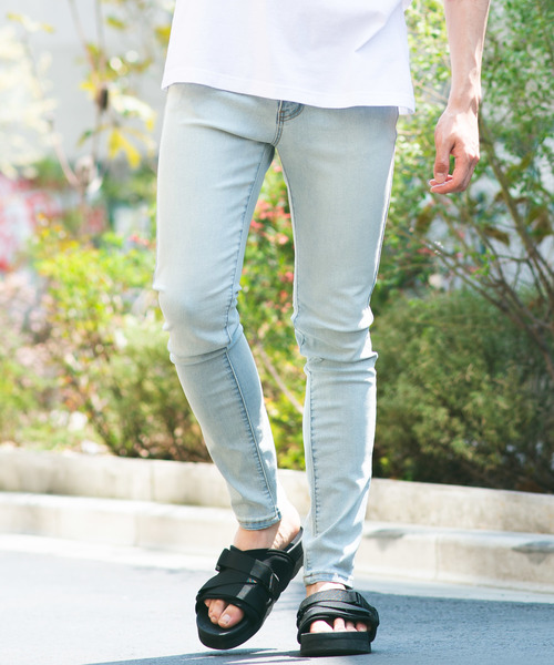 WEGO（ウィゴー）の「WEGO/ストレッチデニムスーパースキニーパンツ（デニムパンツ・メンズ・ライトインディゴブルー/ブルー系その他2・MEDIUM/LARGE）」の2枚目の写真