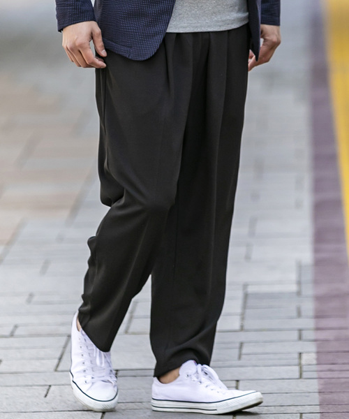 A.S.M（エーエスエム）の「梨地 ジャージ ストレッチ イージー ワイドパンツ（その他パンツ・メンズ・ネイビー/ベージュ/ブラック・48/50/52）」の7枚目の写真