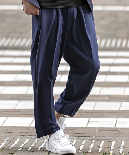 A.S.M（エーエスエム）の「梨地 ジャージ ストレッチ イージー ワイドパンツ（その他パンツ・メンズ・ネイビー/ベージュ/ブラック・48/50/52）」の13枚目の写真