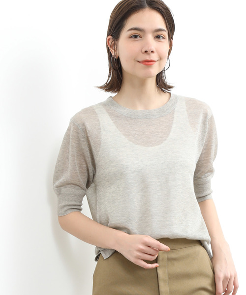 SALON adam et rope'(サロン アダム エ ロペ)の「RE/PE 1/2スリーブプルオーバー(Tシャツ/カットソー・レディース・ブラック/ベージュ/オレンジ・FREE)」の3枚目の写真