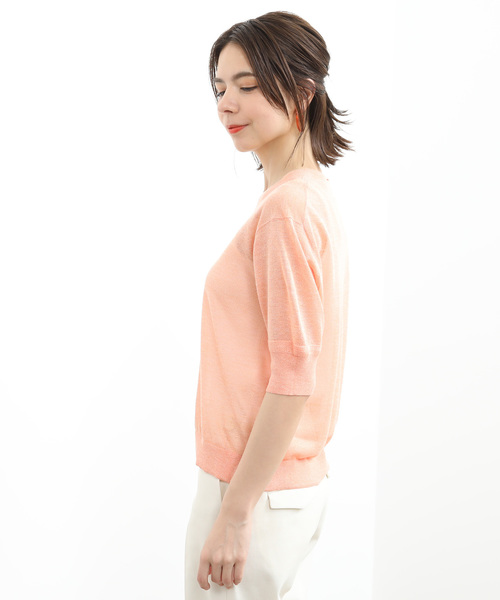 SALON adam et rope'(サロン アダム エ ロペ)の「RE/PE 1/2スリーブプルオーバー(Tシャツ/カットソー・レディース・ブラック/ベージュ/オレンジ・FREE)」の11枚目の写真