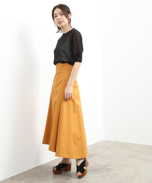 SALON adam et rope'(サロン アダム エ ロペ)の「RE/PE 1/2スリーブプルオーバー(Tシャツ/カットソー・レディース・ブラック/ベージュ/オレンジ・FREE)」の5枚目の写真