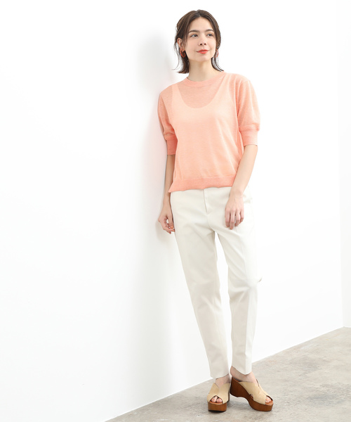 SALON adam et rope'(サロン アダム エ ロペ)の「RE/PE 1/2スリーブプルオーバー(Tシャツ/カットソー・レディース・ブラック/ベージュ/オレンジ・FREE)」の4枚目の写真