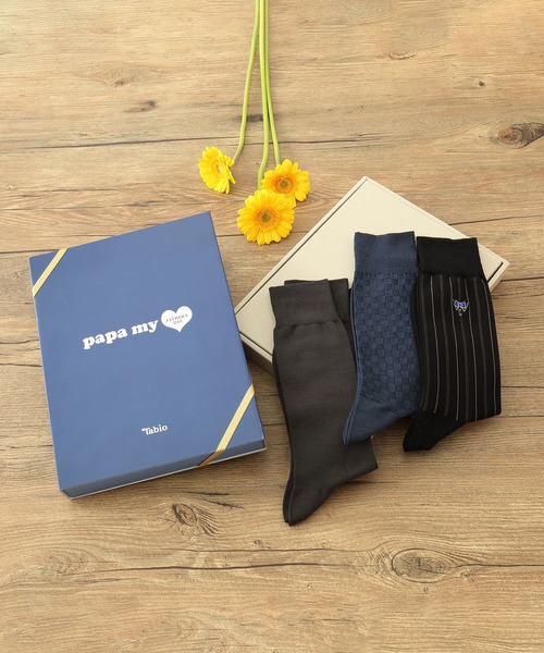 Tabio タビオ の 入荷禁止 Web限定 父の日 限定ネクタイ刺繍 ビジネス靴下 3足セット 限定box付 25 27 ソックス 靴下 Wear