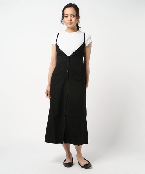 flower（フラワー）の「レディエプロンワンピース（ワンピース・レディース・ブラック/ベージュ・FREE）」の6枚目の写真