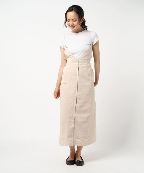 flower（フラワー）の「レディエプロンワンピース（ワンピース・レディース・ブラック/ベージュ・FREE）」の5枚目の写真