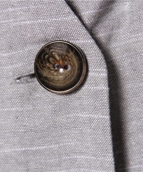 CIAOPANIC（チャオパニック）の「【Ciaopanic】　綿麻混ノーカラーロングコート（ノーカラージャケット・レディース・グレー/ブラック・FREE）」の5枚目の写真