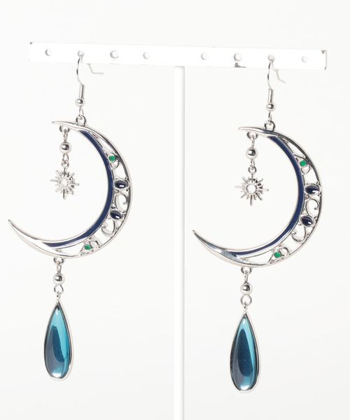 チャイハネ（チャイハネ）の「【チャイハネ】太陽と三日月ピアス（ピアス（両耳用）・レディース・ブラック/パープル/ピンク/ブルー/グリーン・FREE）」の4枚目の写真