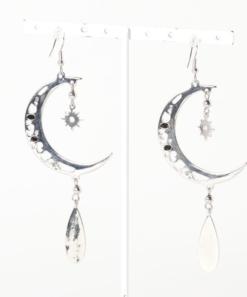 チャイハネ（チャイハネ）の「【チャイハネ】太陽と三日月ピアス（ピアス（両耳用）・レディース・ブラック/パープル/ピンク/ブルー/グリーン・FREE）」の6枚目の写真