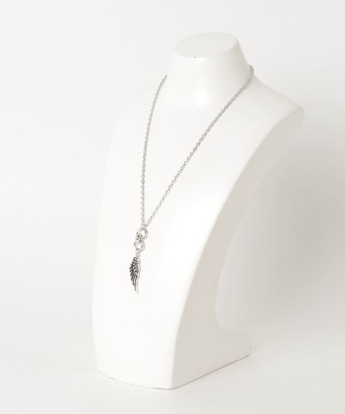 WEGO（ウィゴー）の「WEGO/フェザーモチーフチェーンネックレス（ネックレス・メンズ・シルバー・FREE）」の3枚目の写真