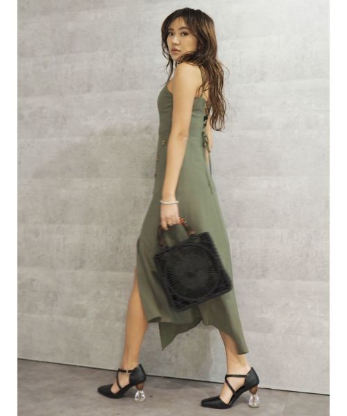 EVRIS(エヴリス)の「RANDOM HEMロングワンピース(ワンピース・レディース・ホワイト/ブラック/ベージュ/カーキ・FREE)」の9枚目の写真