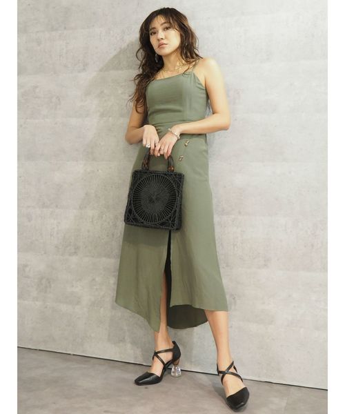 EVRIS(エヴリス)の「RANDOM HEMロングワンピース(ワンピース・レディース・ホワイト/ブラック/ベージュ/カーキ・FREE)」の8枚目の写真