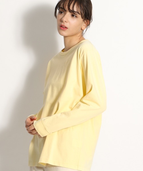 niko and...(ニコアンド)の「USAコットンビッグロンT(Tシャツ/カットソー・レディース・ホワイト/ベージュ/イエロー/オレンジ/グリーン/チャコール・MEDIUM/LARGE)」の5枚目の写真
