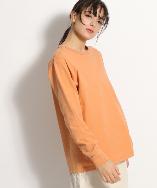 niko and...(ニコアンド)の「USAコットンビッグロンT(Tシャツ/カットソー・レディース・ホワイト/ベージュ/イエロー/オレンジ/グリーン/チャコール・MEDIUM/LARGE)」の6枚目の写真