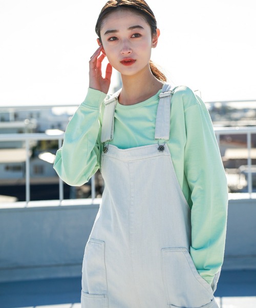 niko and...(ニコアンド)の「USAコットンビッグロンT(Tシャツ/カットソー・レディース・ホワイト/ベージュ/イエロー/オレンジ/グリーン/チャコール・MEDIUM/LARGE)」の4枚目の写真