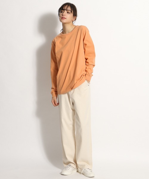 niko and...(ニコアンド)の「USAコットンビッグロンT(Tシャツ/カットソー・レディース・ホワイト/ベージュ/イエロー/オレンジ/グリーン/チャコール・MEDIUM/LARGE)」の7枚目の写真