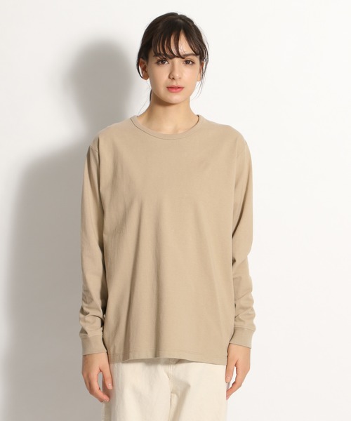 niko and...(ニコアンド)の「USAコットンビッグロンT(Tシャツ/カットソー・レディース・ホワイト/ベージュ/イエロー/オレンジ/グリーン/チャコール・MEDIUM/LARGE)」の9枚目の写真