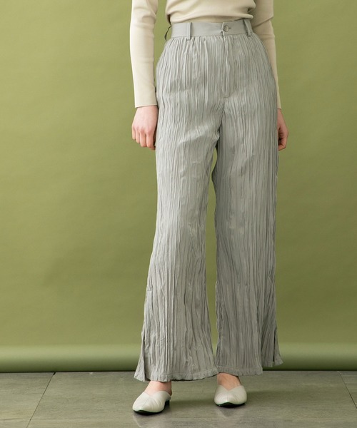 UNITED TOKYO（ユナイテッドトウキョウ）の「ワッシャースリットパンツ（その他パンツ・レディース・ベージュ/ブラック・0）」の8枚目の写真