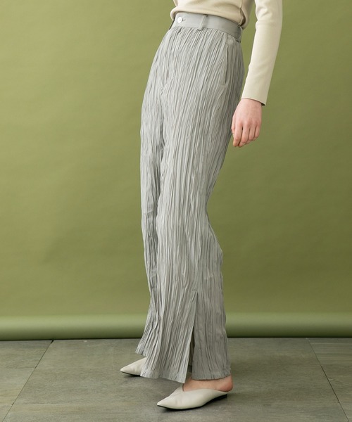 UNITED TOKYO（ユナイテッドトウキョウ）の「ワッシャースリットパンツ（その他パンツ・レディース・ベージュ/ブラック・0）」の9枚目の写真