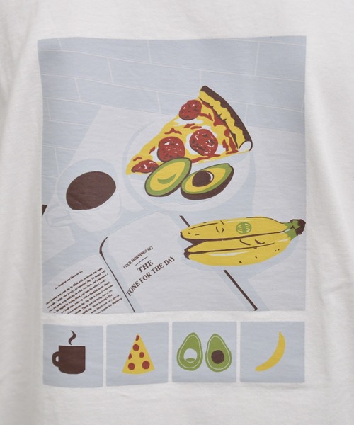 kutir（クティール）の「モーニングプリントTシャツ（Tシャツ/カットソー・メンズ・ホワイト/チャコールグレー/ライトグリーン・SMALL/MEDIUM/LARGE）」の10枚目の写真