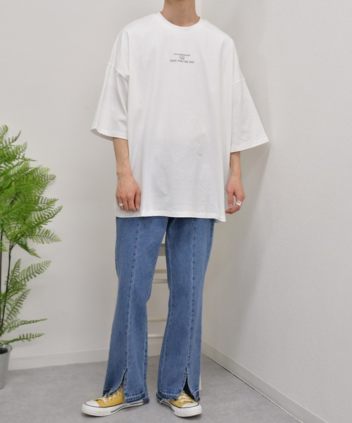 kutir（クティール）の「モーニングプリントTシャツ（Tシャツ/カットソー・メンズ・ホワイト/チャコールグレー/ライトグリーン・SMALL/MEDIUM/LARGE）」の9枚目の写真