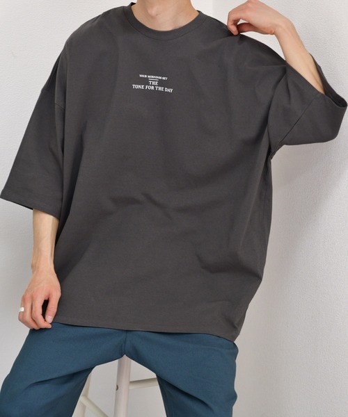 kutir（クティール）の「モーニングプリントTシャツ（Tシャツ/カットソー・メンズ・ホワイト/チャコールグレー/ライトグリーン・SMALL/MEDIUM/LARGE）」の13枚目の写真